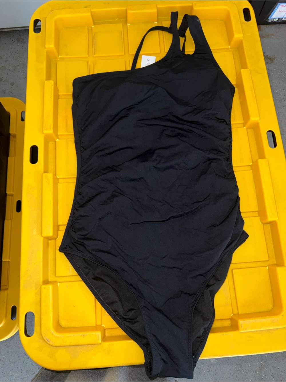 Classic Black One-Shoulder One-Piece Swimsuit - Black